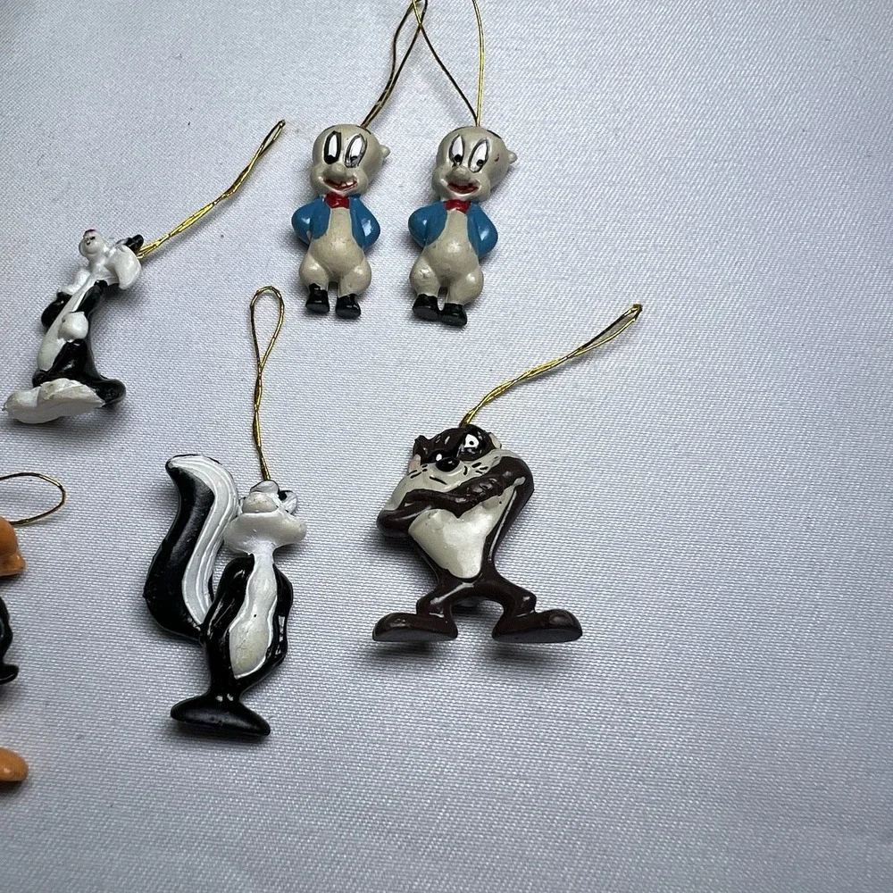 Vintage 11 Miniature Looney Tunes Character Christmas Tree Ornaments Mini Toones